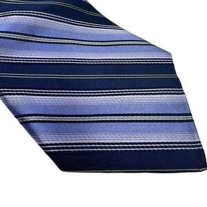 Ted Baker London Blue Purple Striped 100% Silk Tie